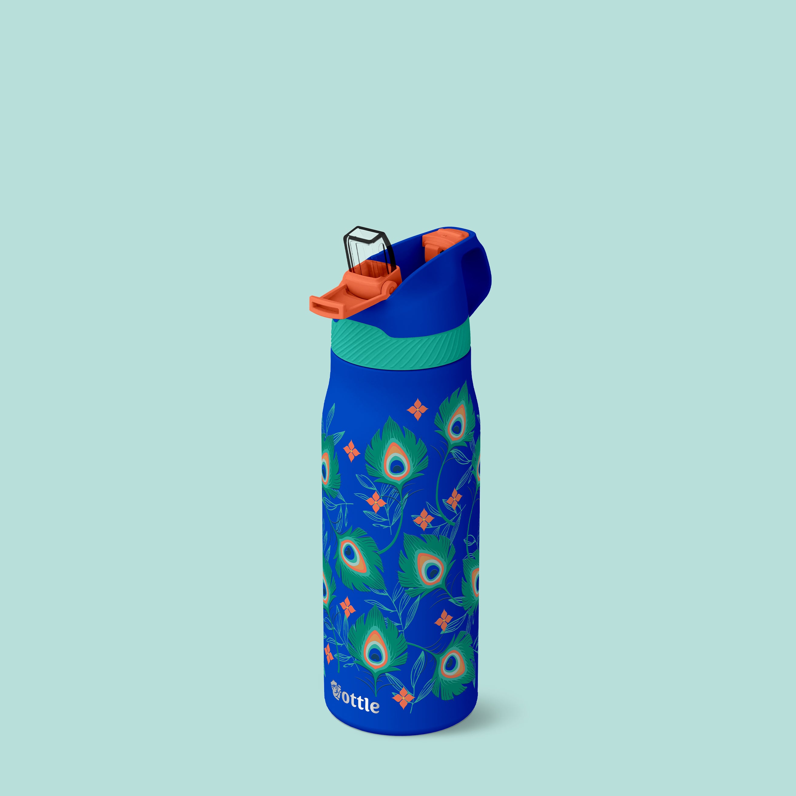 Pacific Peacock Allover 24 oz Water Bottle