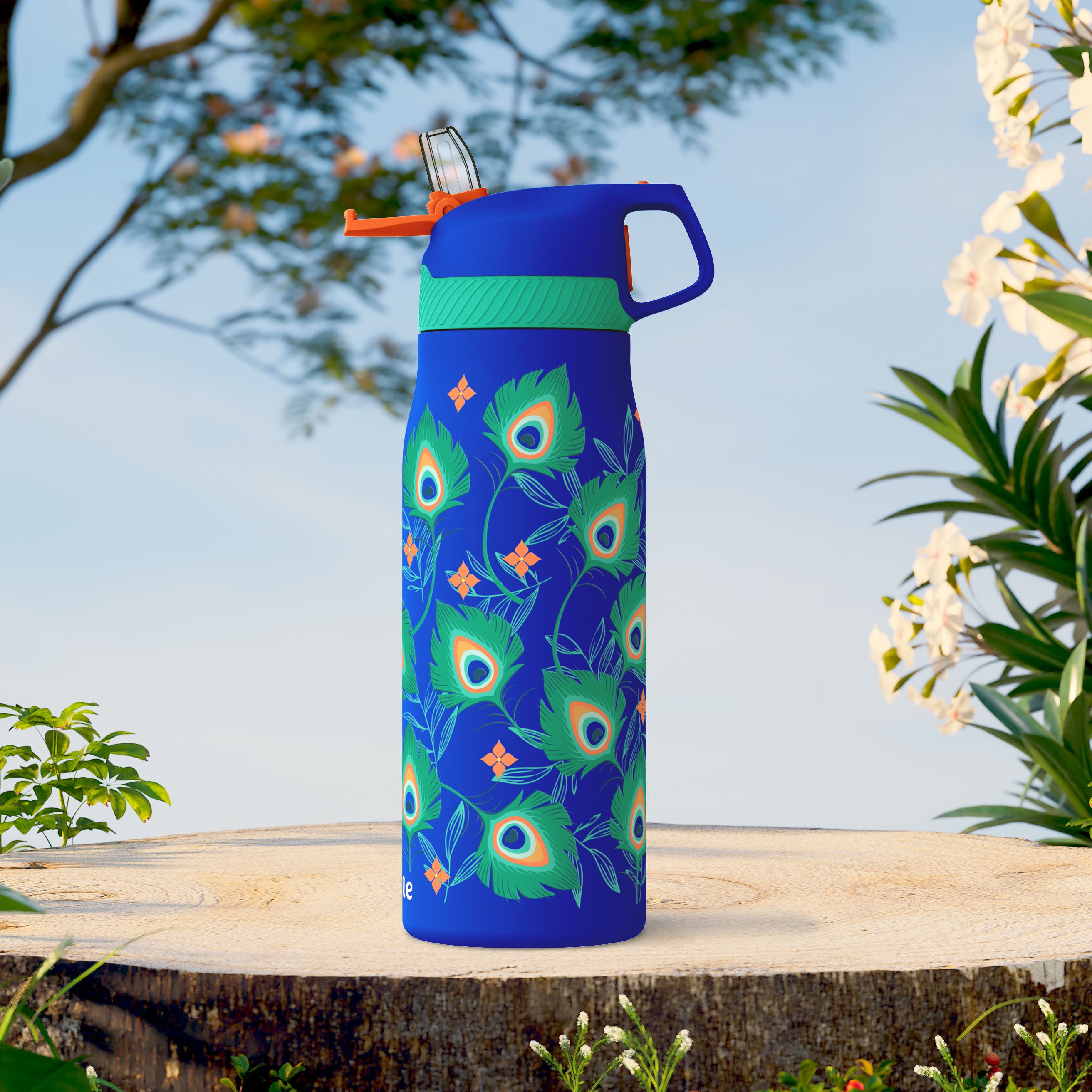 Pacific Peacock Allover 24 oz Water Bottle