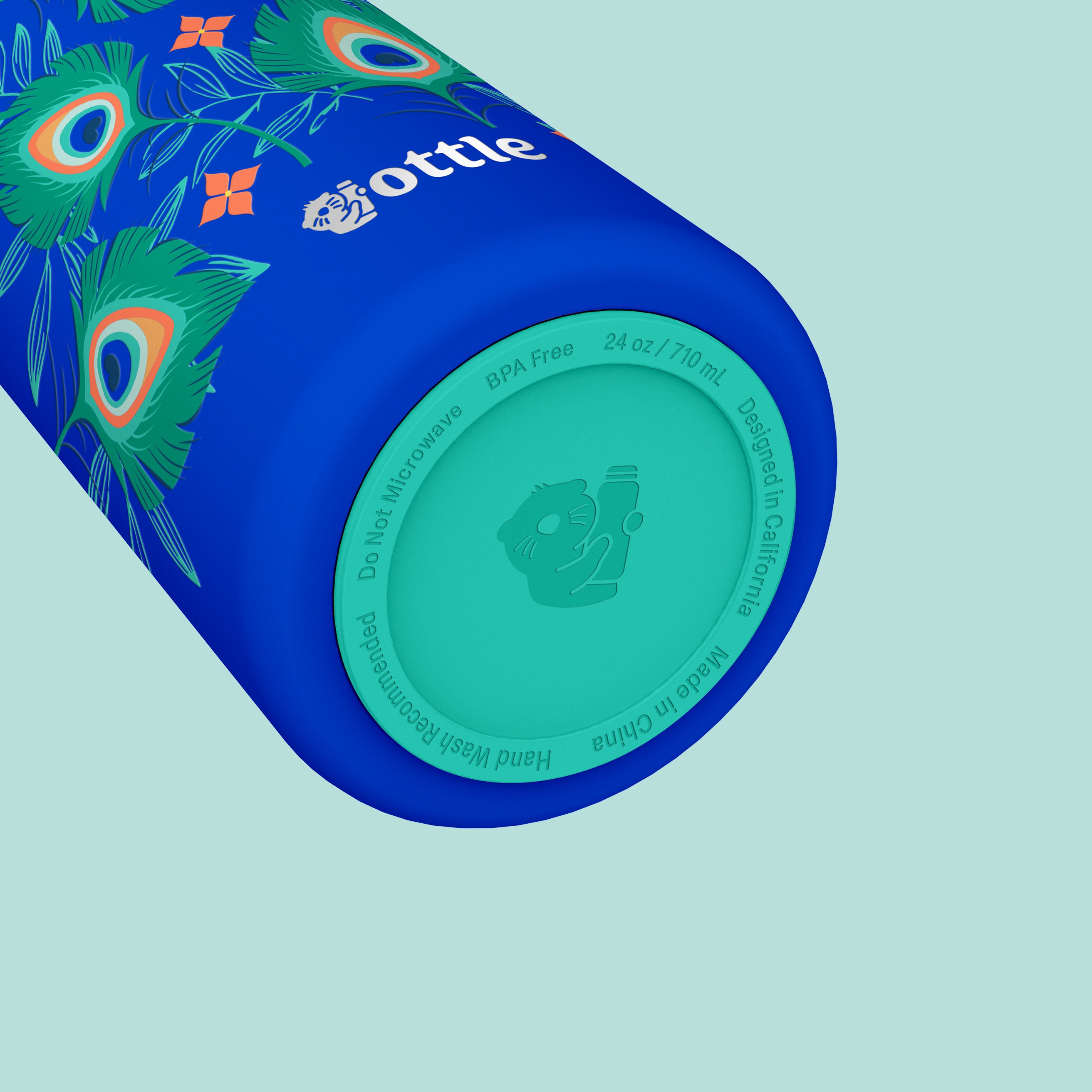 Pacific Peacock Allover 24 oz Water Bottle