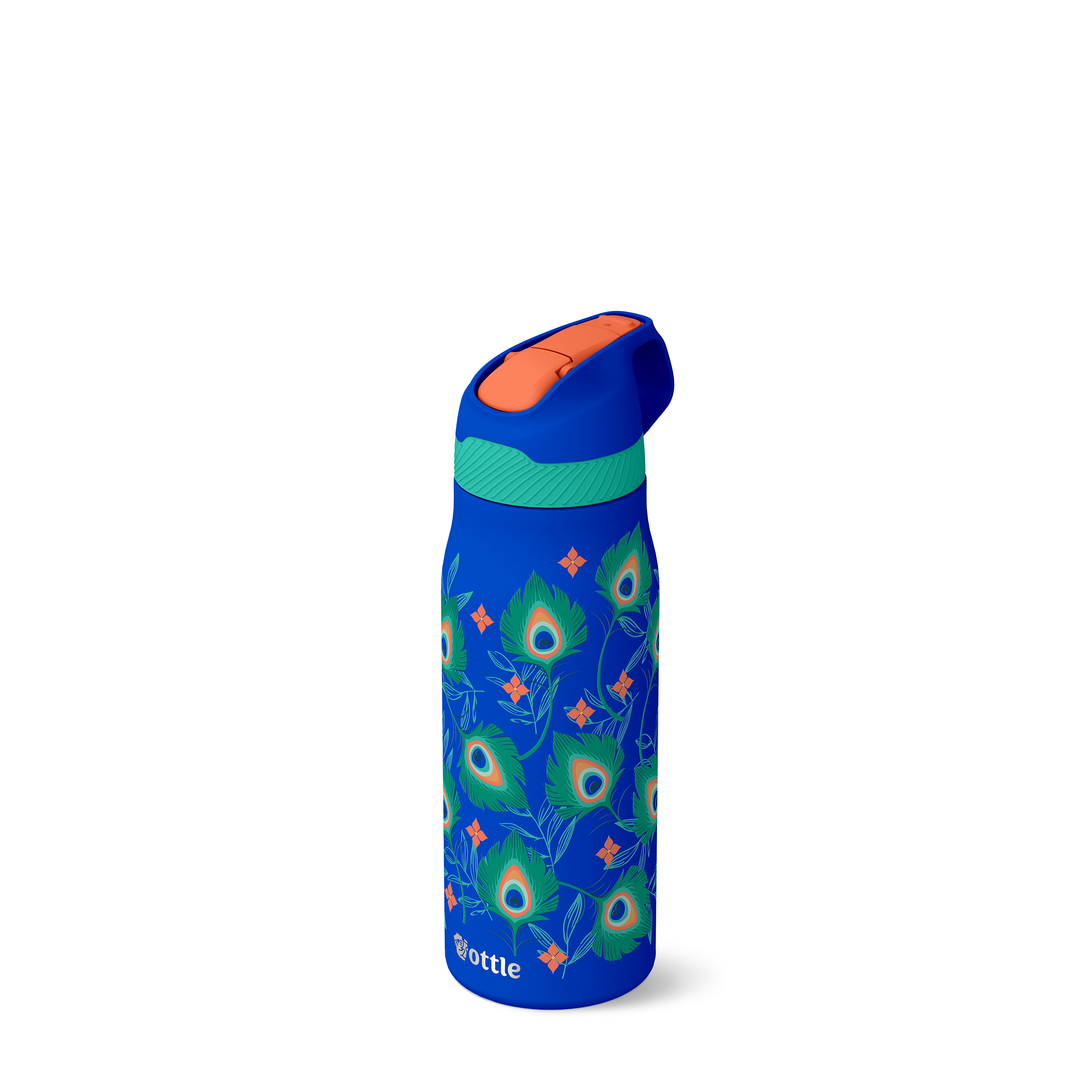 24 oz insulated water bottle in Pacific Peacock Blue