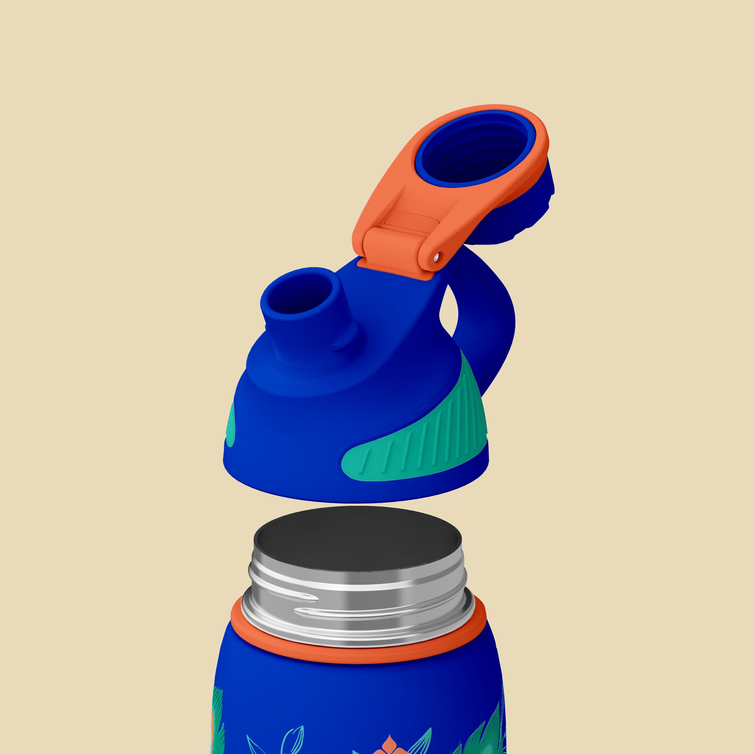 Pacific Peacock Allover 27 oz Water Bottle