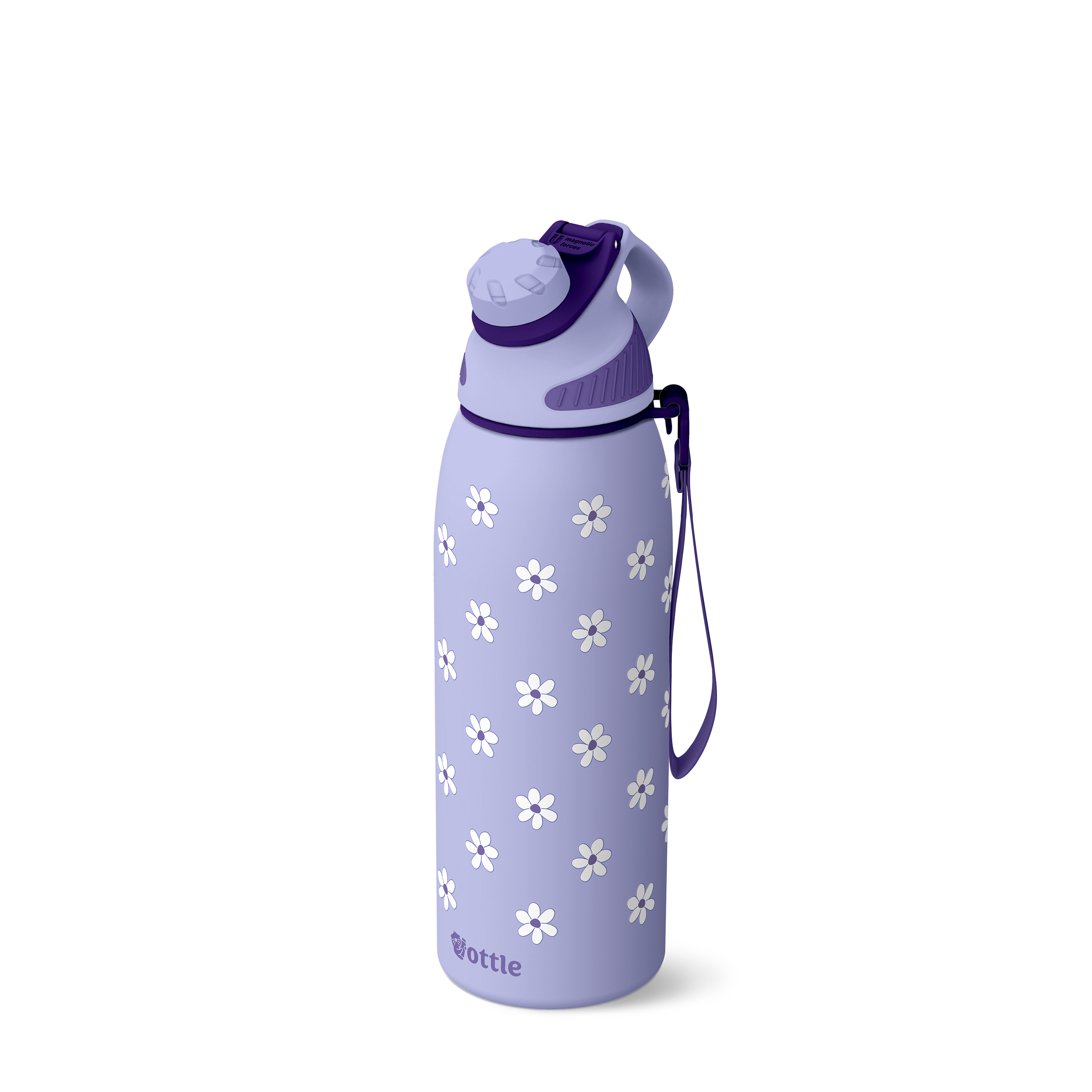 34 oz insulated water bottle in Daisy Love Light Purple