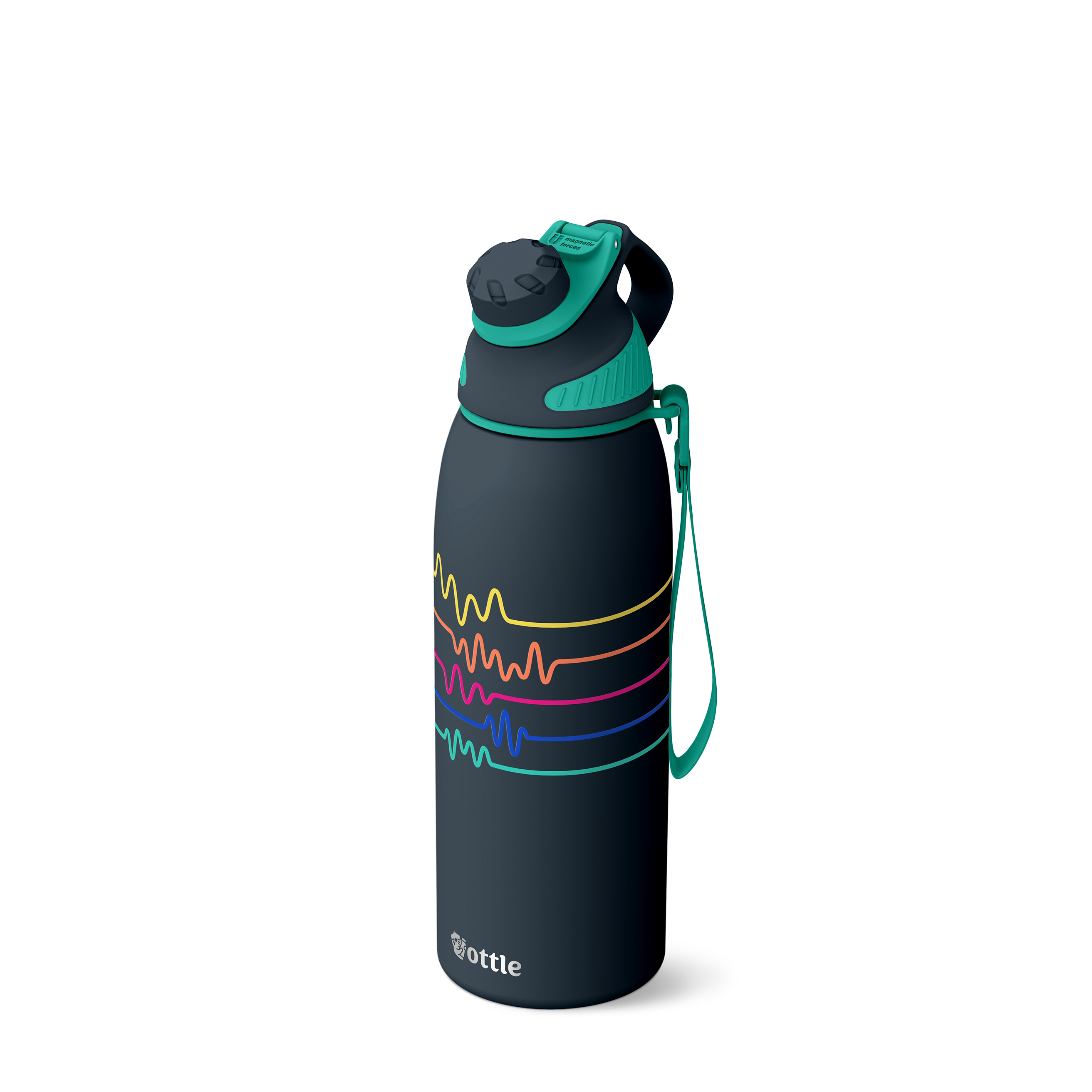 34 oz Reef Roamer insulated bottle in Electro Beats Charcoal